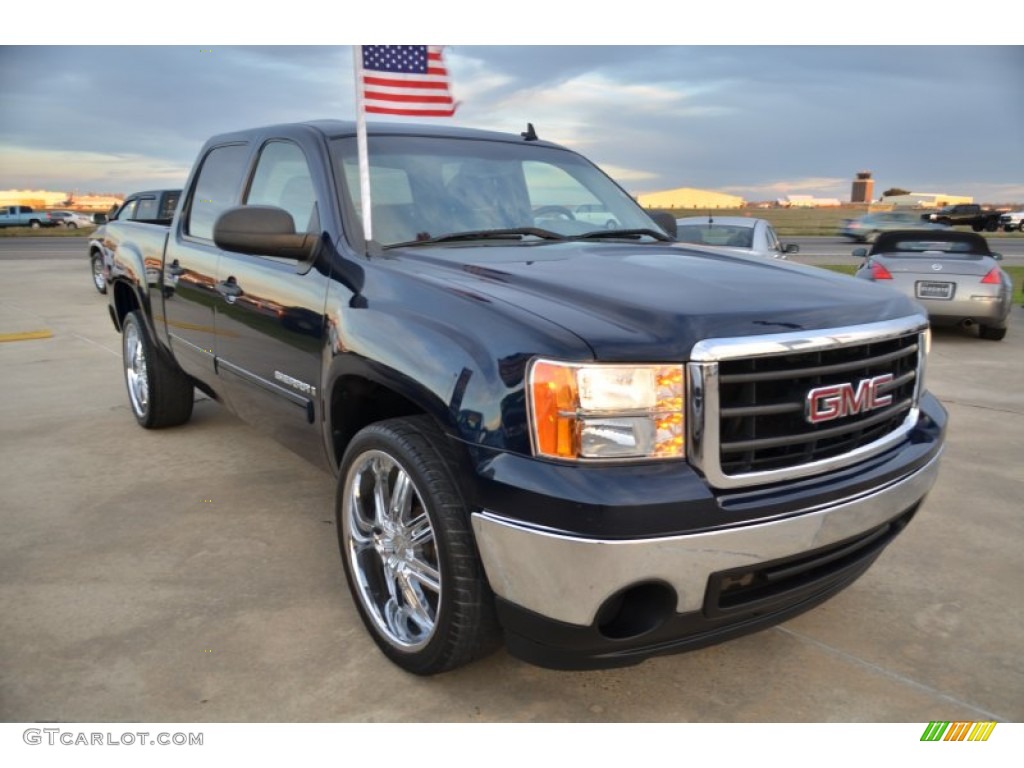 Deep Blue Metallic 2007 GMC Sierra 1500 SLE Crew Cab Exterior Photo #59730477
