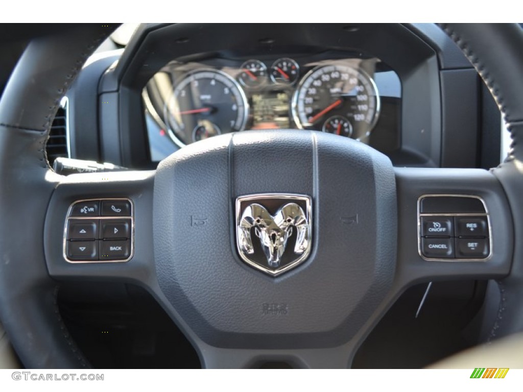 2012 Dodge Ram 1500 Laramie Crew Cab Dark Slate Gray Steering Wheel Photo #59733141