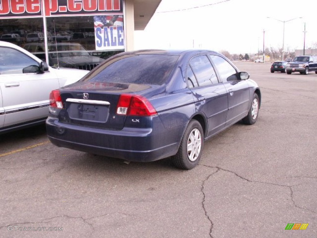 2003 Civic LX Sedan - Eternal Blue Pearl / Gray photo #3