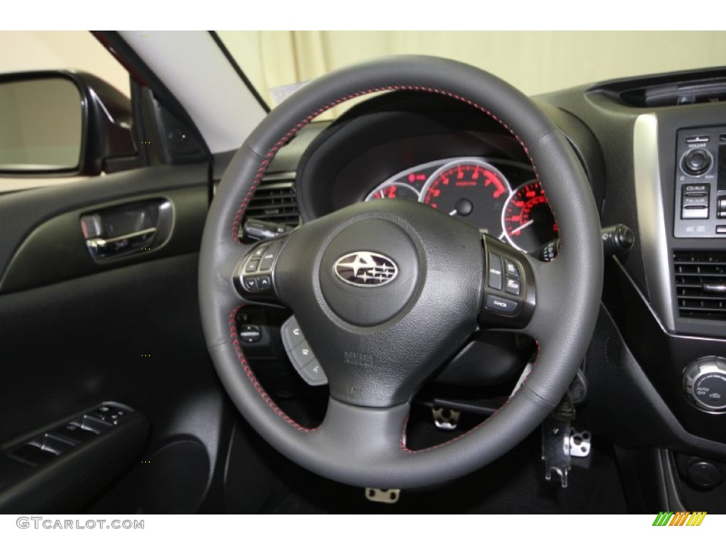 2011 Subaru Impreza WRX Sedan Carbon Black Steering Wheel Photo #59737161