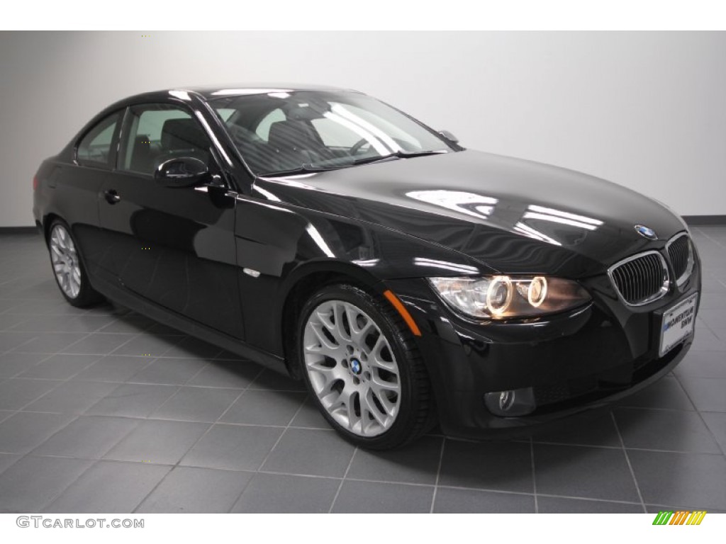 2009 3 Series 328i Coupe - Jet Black / Black photo #1
