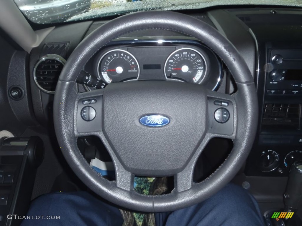 2008 Ford Explorer XLT 4x4 Black/Stone Steering Wheel Photo #59741575