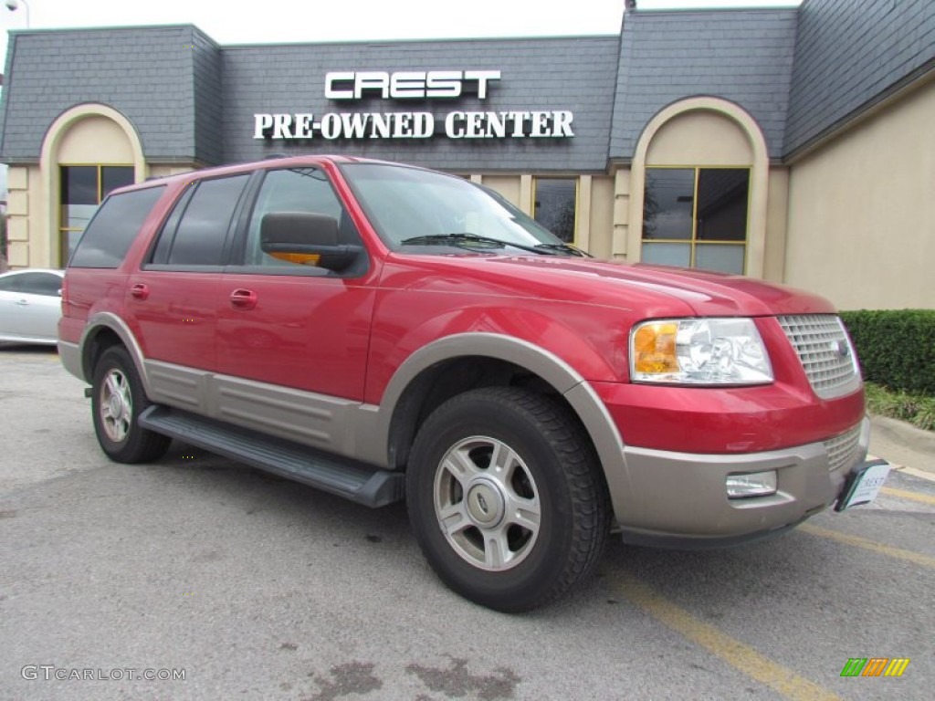 2003 Expedition Eddie Bauer - Laser Red Tinted Metallic / Medium Parchment photo #5