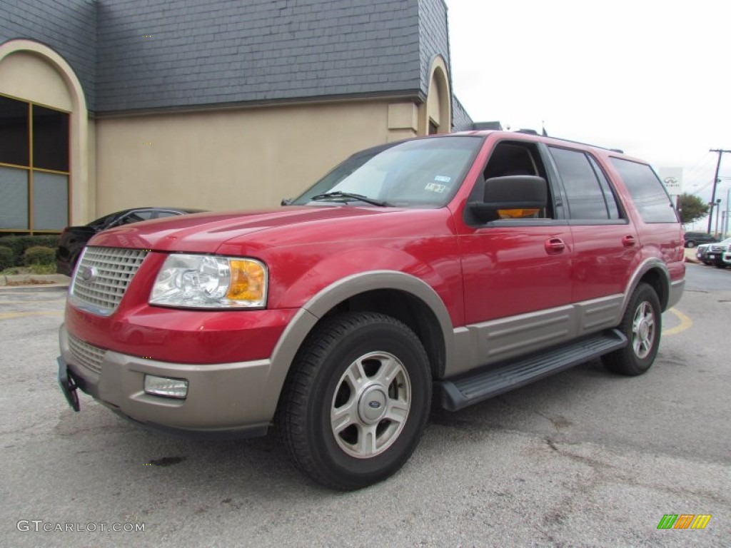 2003 Expedition Eddie Bauer - Laser Red Tinted Metallic / Medium Parchment photo #7