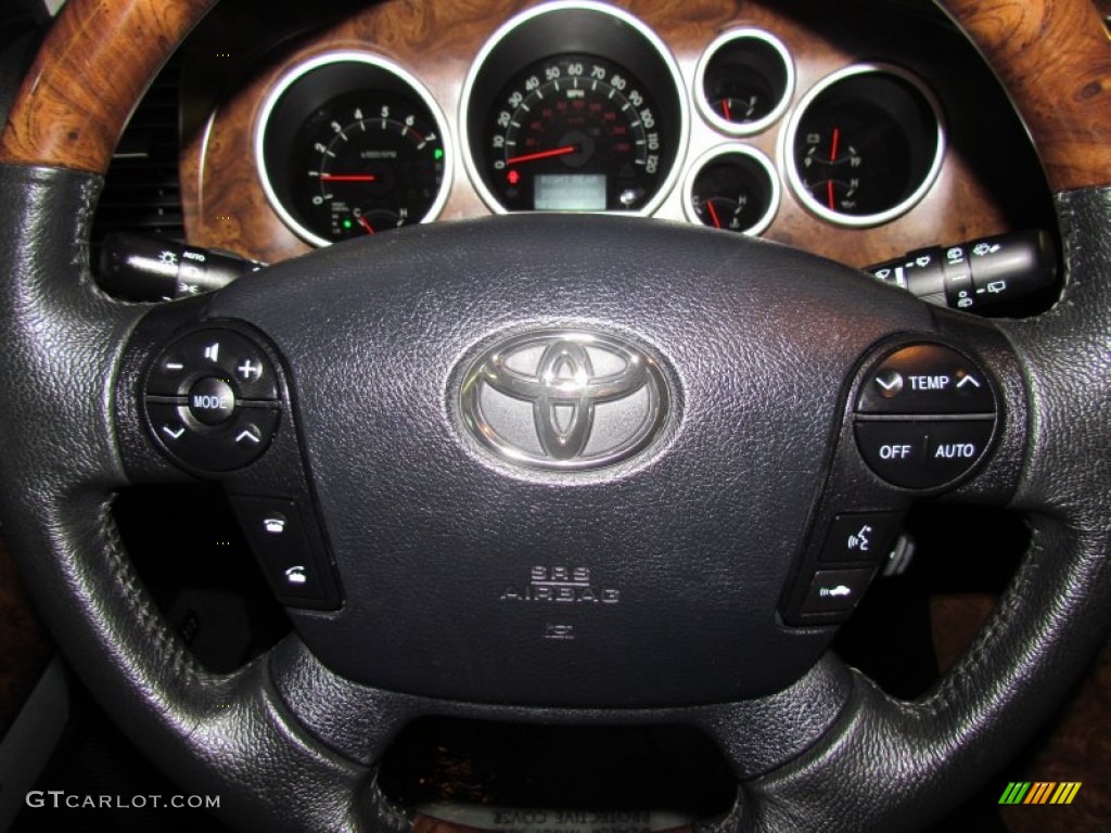 2010 Toyota Sequoia Platinum Graphite Steering Wheel Photo #59743663