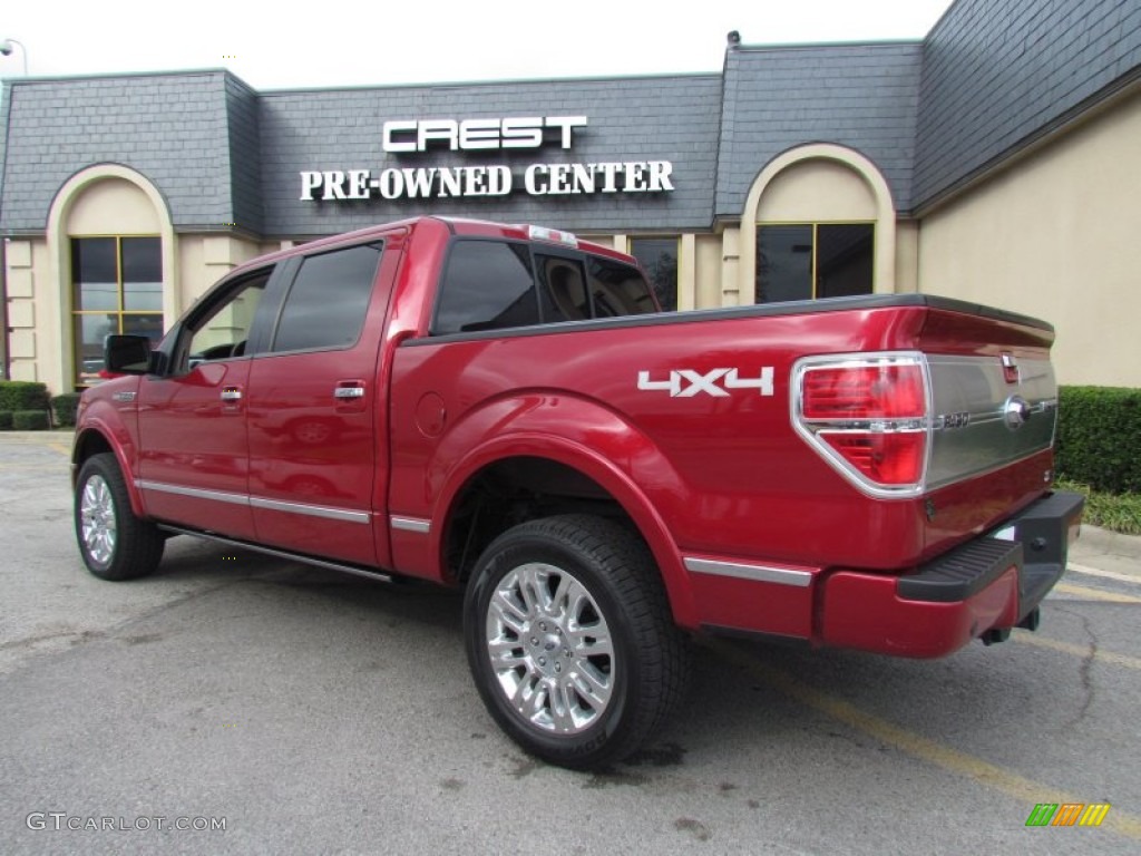 2010 F150 Platinum SuperCrew 4x4 - Red Candy Metallic / Medium Stone Leather/Sienna Brown photo #2