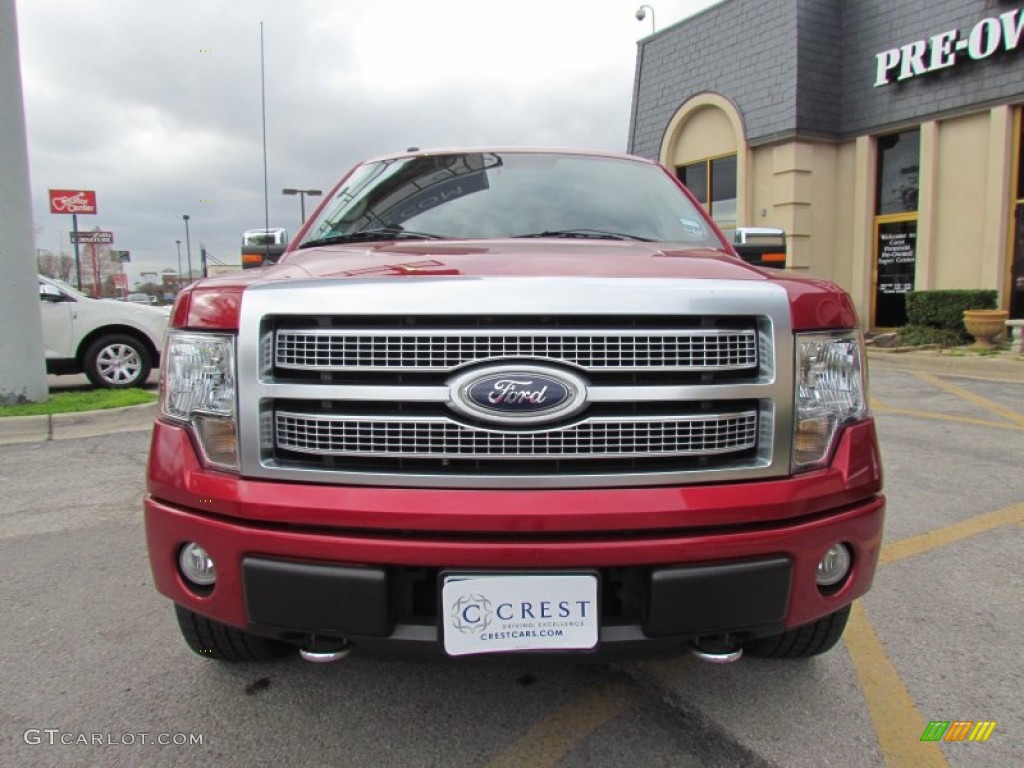 2010 F150 Platinum SuperCrew 4x4 - Red Candy Metallic / Medium Stone Leather/Sienna Brown photo #6