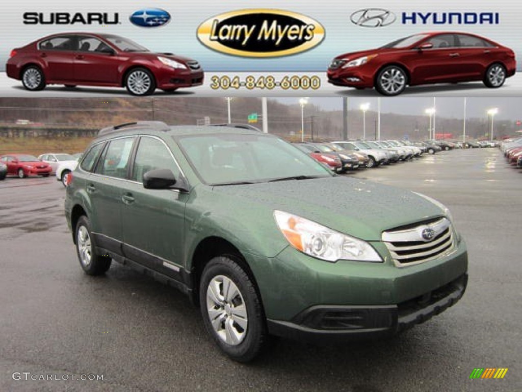 2010 Outback 2.5i Wagon - Cypress Green Pearl / Warm Ivory photo #1