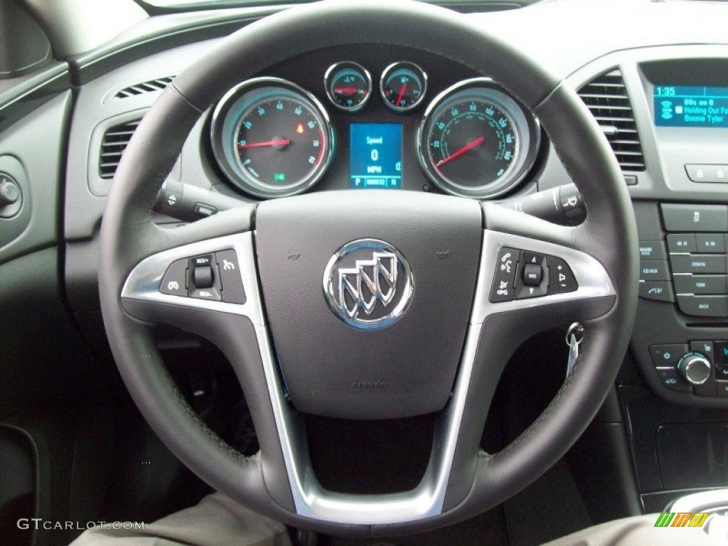2011 Buick Regal CXL Turbo Ebony Steering Wheel Photo #59745947