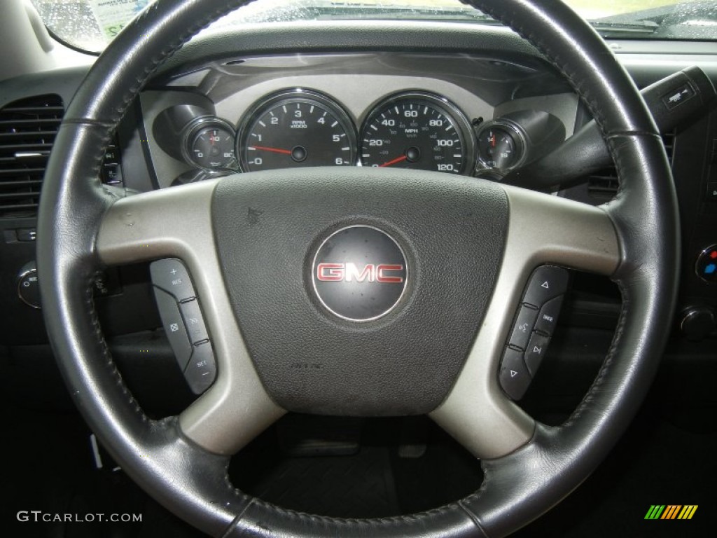 2007 GMC Sierra 1500 SLE Extended Cab Ebony Black Steering Wheel Photo #59750756