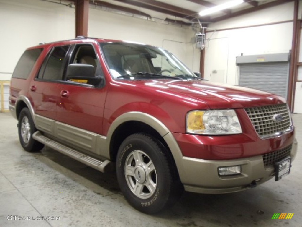 2004 Expedition Eddie Bauer 4x4 - Redfire Metallic / Medium Parchment photo #7