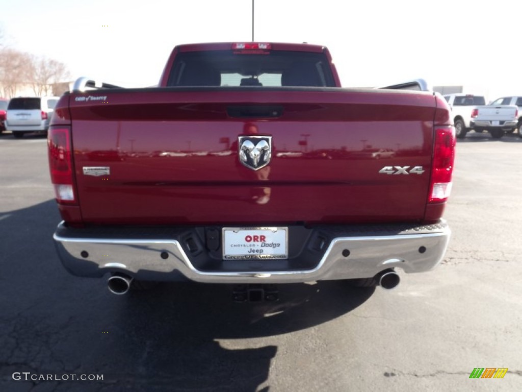 2012 Ram 1500 Laramie Crew Cab 4x4 - Deep Cherry Red Crystal Pearl / Light Pebble Beige/Bark Brown photo #6