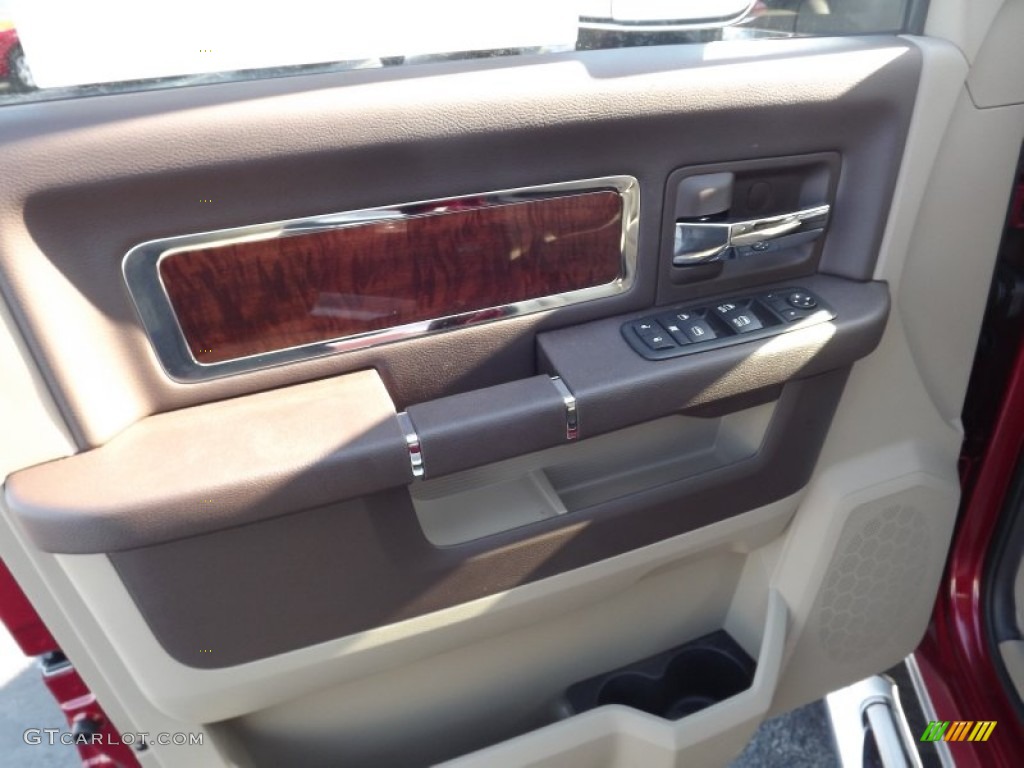 2012 Ram 1500 Laramie Crew Cab 4x4 - Deep Cherry Red Crystal Pearl / Light Pebble Beige/Bark Brown photo #12