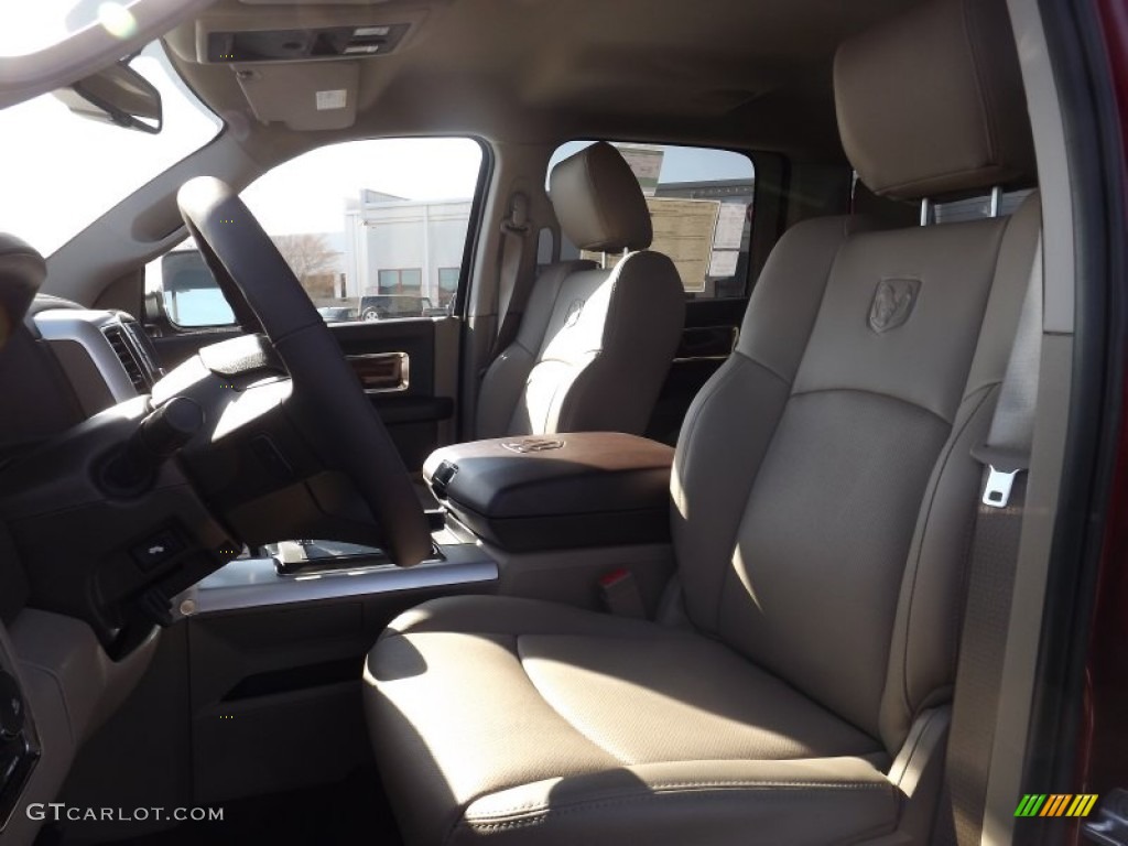 2012 Ram 1500 Laramie Crew Cab 4x4 - Deep Cherry Red Crystal Pearl / Light Pebble Beige/Bark Brown photo #13