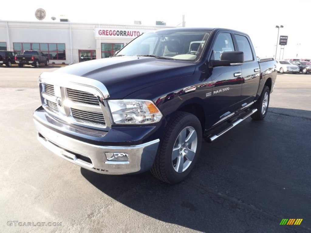 2012 Ram 1500 Big Horn Crew Cab 4x4 - Midnight Blue Pearl / Dark Slate Gray/Medium Graystone photo #1