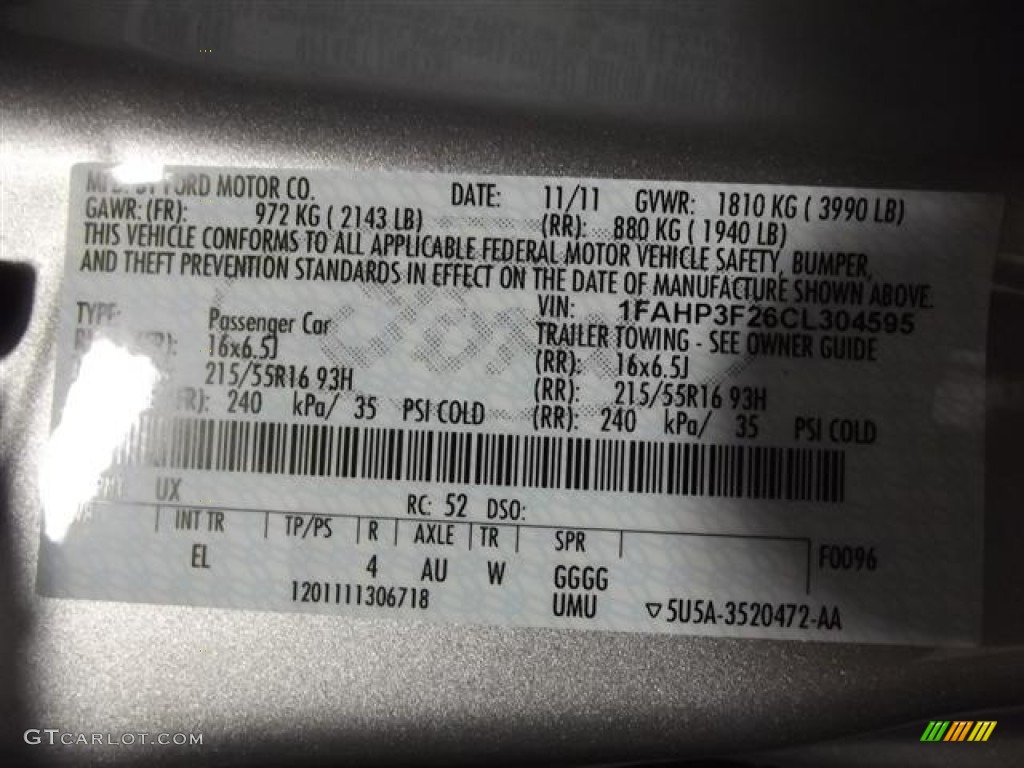 2012 Focus SE Sedan - Ingot Silver Metallic / Stone photo #24