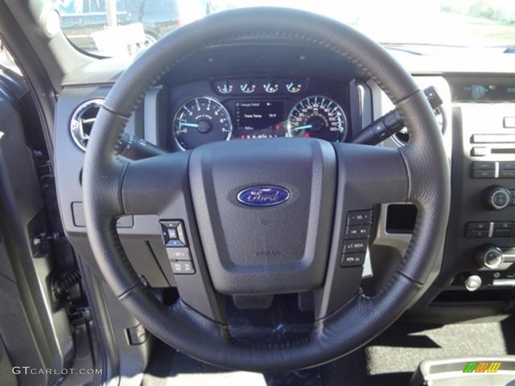 2012 Ford F150 XLT SuperCrew Steel Gray Steering Wheel Photo #59755295
