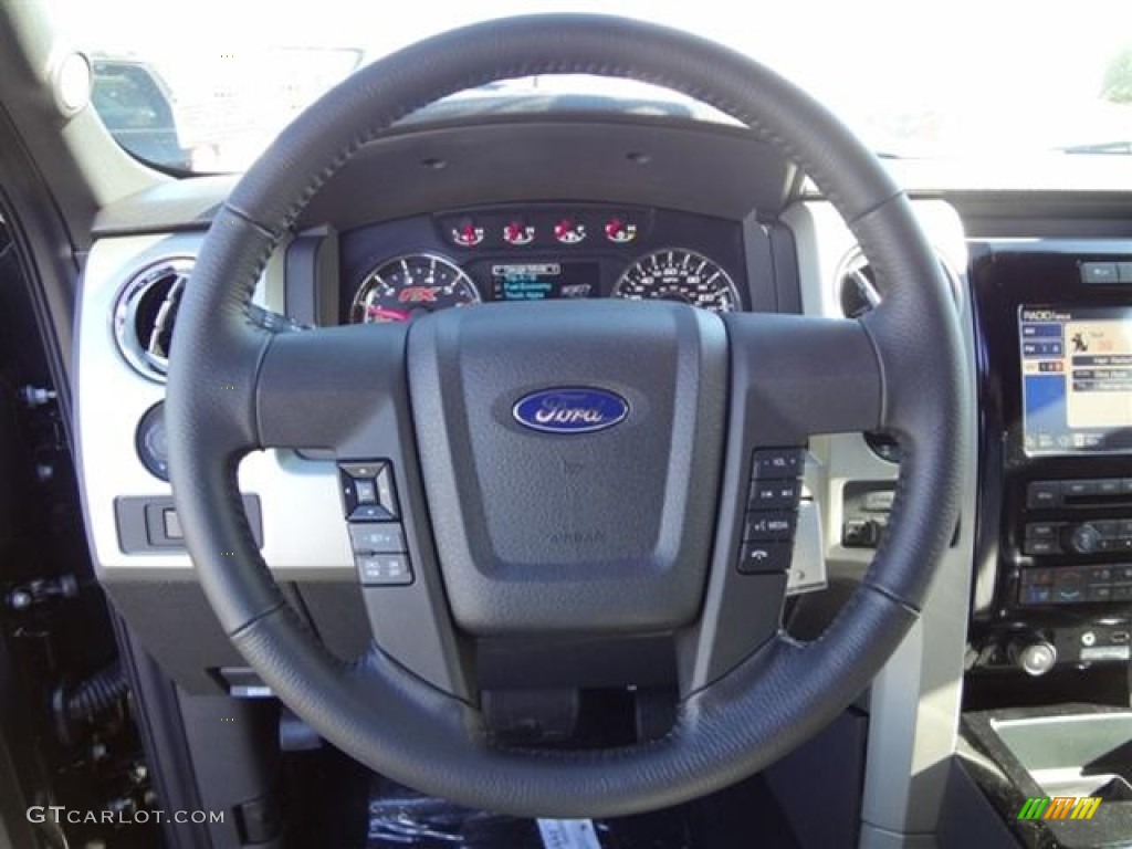 2012 Ford F150 FX4 SuperCrew 4x4 Black Steering Wheel Photo #59756114