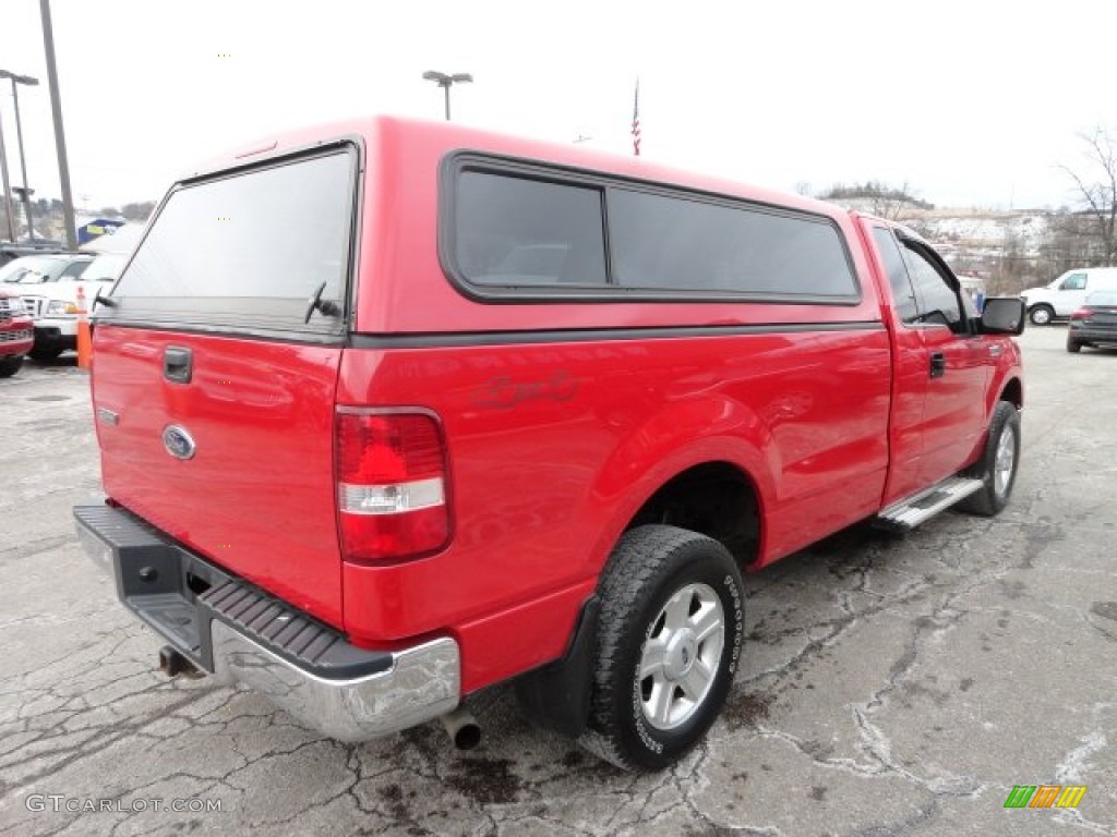 2004 F150 XLT Regular Cab 4x4 - Bright Red / Dark Flint photo #5