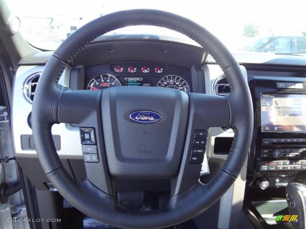 2012 Ford F150 FX4 SuperCrew 4x4 Black Steering Wheel Photo #59756378