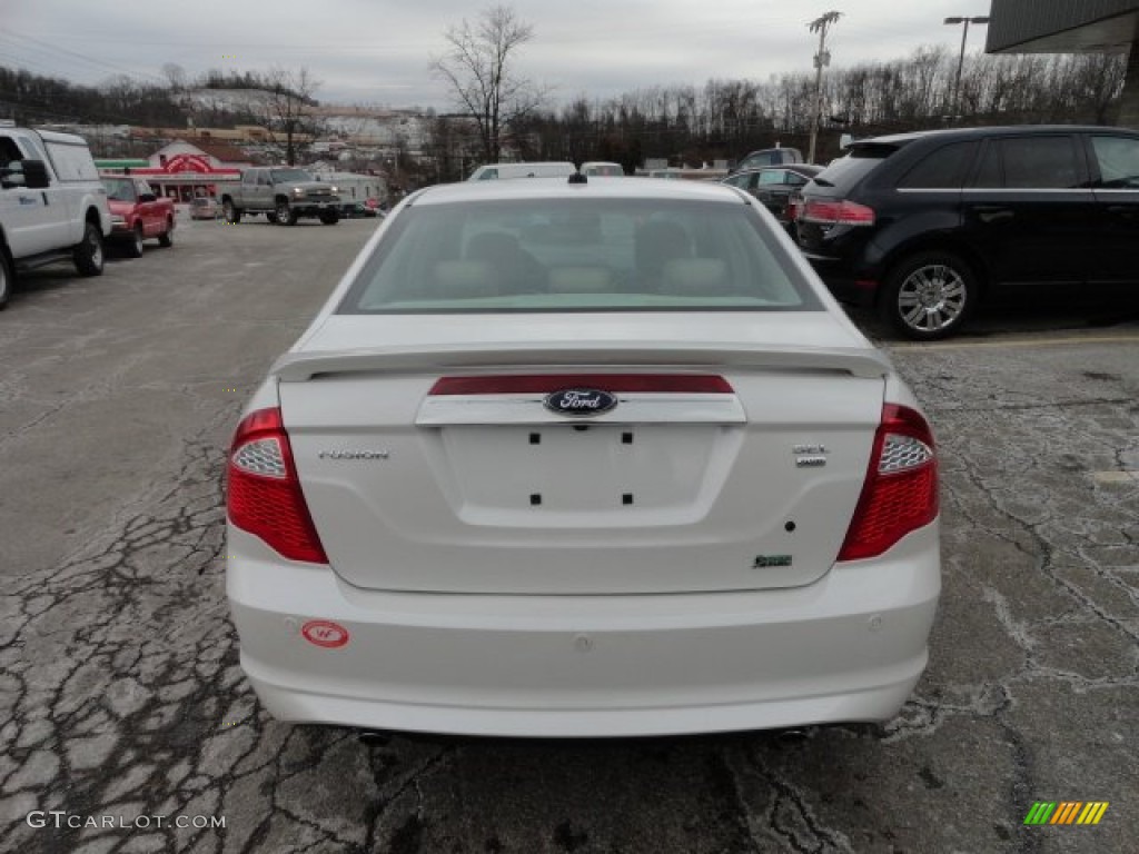 2010 Fusion SEL V6 AWD - White Platinum Tri-coat Metallic / Camel photo #3