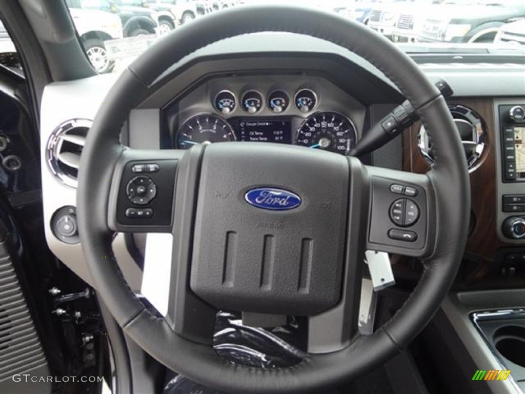 2012 Ford F250 Super Duty Lariat Crew Cab 4x4 Black Steering Wheel Photo #59759477