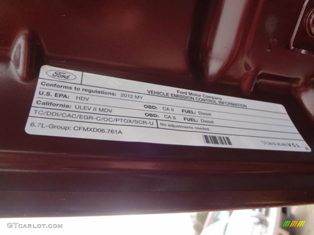 2012 F250 Super Duty Lariat Crew Cab 4x4 - Autumn Red Metallic / Adobe photo #30