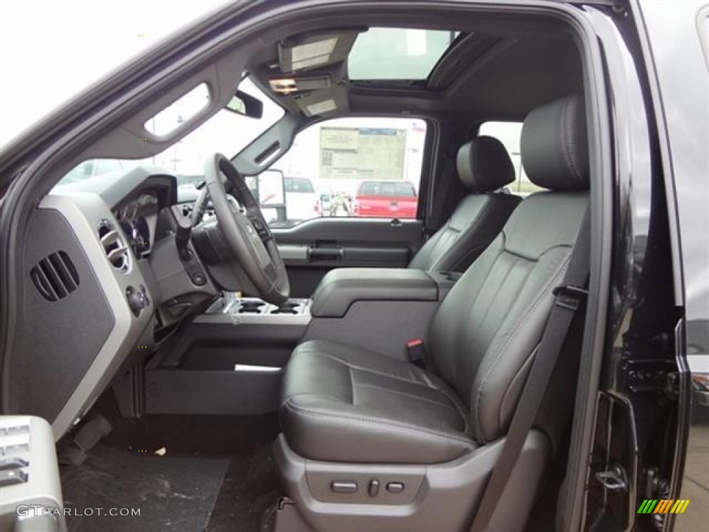 Black Interior 2012 Ford F250 Super Duty Lariat Crew Cab 4x4 Photo #59760266