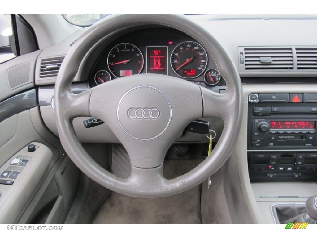 2003 Audi A4 1.8T Sedan Platinum Steering Wheel Photo #59760641