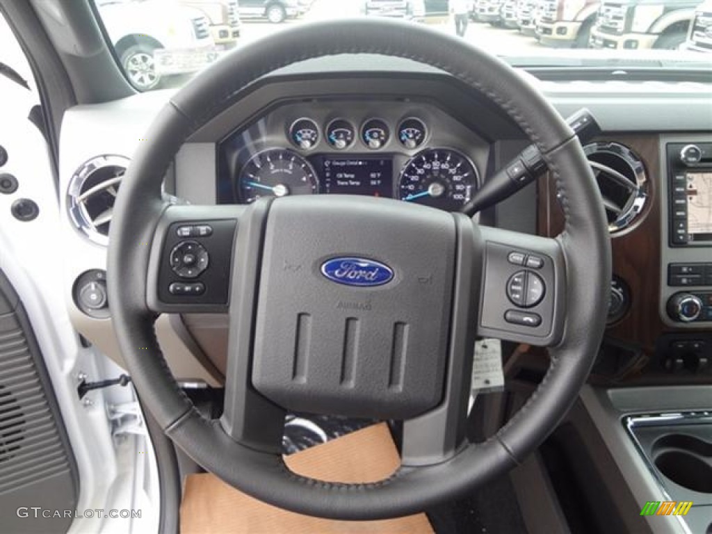 2012 Ford F250 Super Duty Lariat Crew Cab 4x4 Black Steering Wheel Photo #59761214