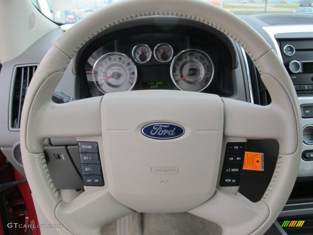 2010 Ford Edge Limited Medium Light Stone Steering Wheel Photo #59761646