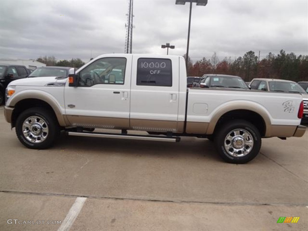 2012 F250 Super Duty King Ranch Crew Cab 4x4 - Oxford White / Chaparral Leather photo #4