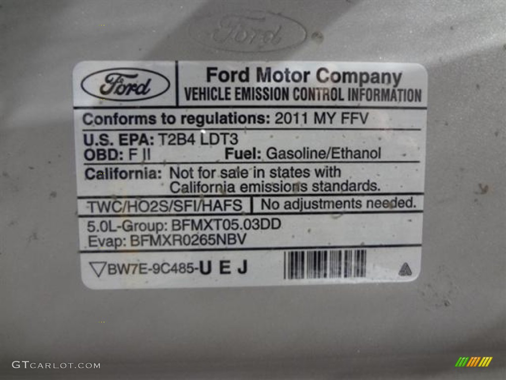 2011 Ford F150 XLT SuperCab 4x4 Info Tag Photo #59763599