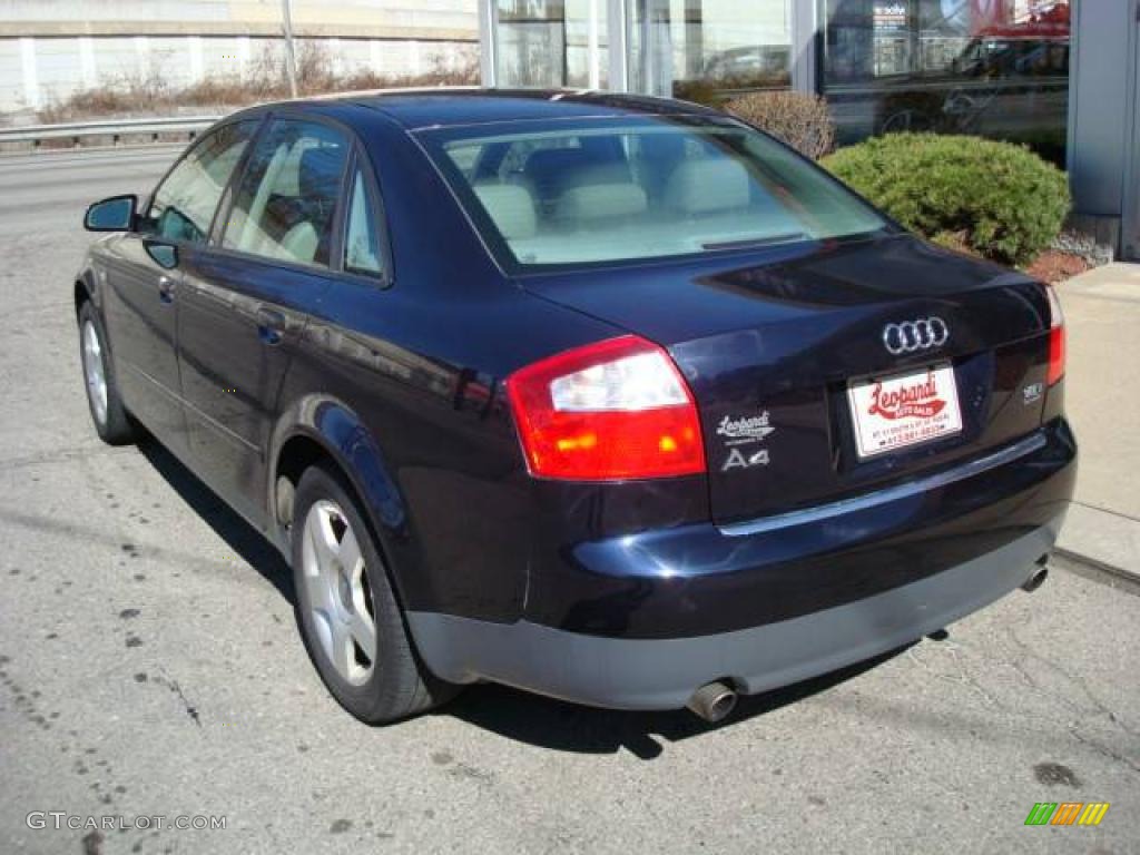 2002 A4 1.8T quattro Sedan - Ming Blue Pearl Effect / Grey photo #2