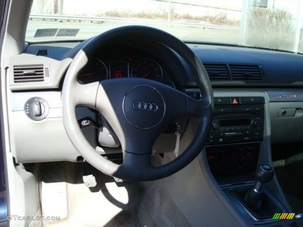 2002 A4 1.8T quattro Sedan - Ming Blue Pearl Effect / Grey photo #10