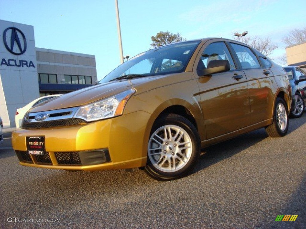 2009 Focus SE Sedan - Amber Gold Metallic / Medium Stone photo #1