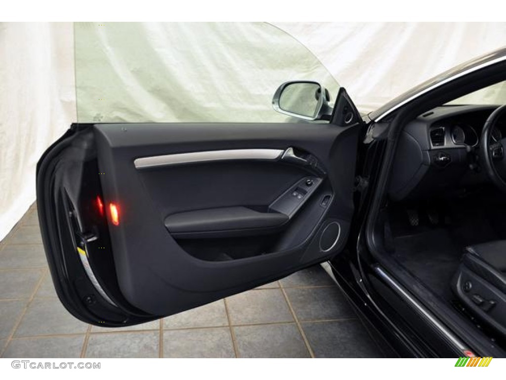 2009 Audi S5 4.2 quattro Black Silk Nappa Leather Door Panel Photo #59770133