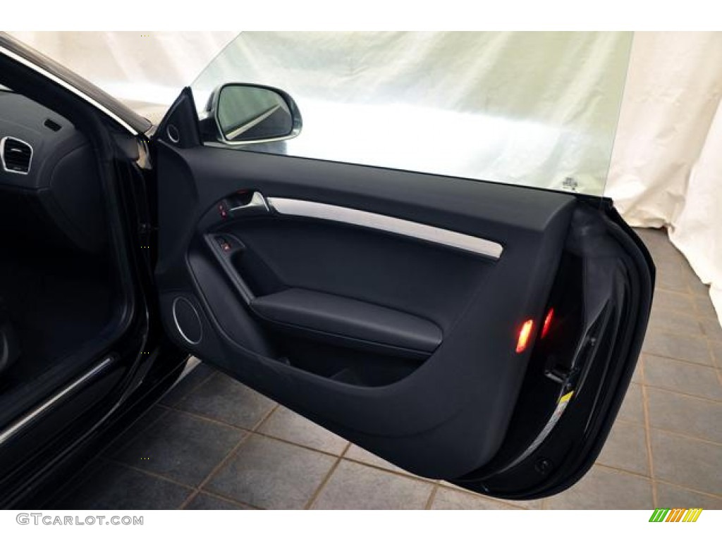 2009 Audi S5 4.2 quattro Black Silk Nappa Leather Door Panel Photo #59770166