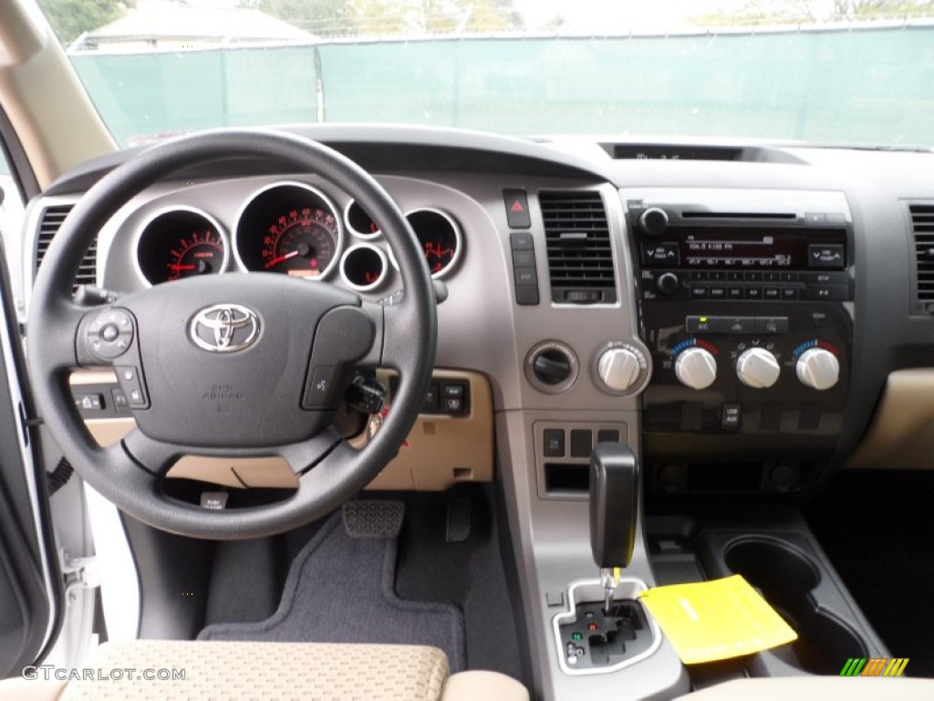 2012 Toyota Tundra SR5 Double Cab 4x4 Sand Beige Dashboard Photo #59771456