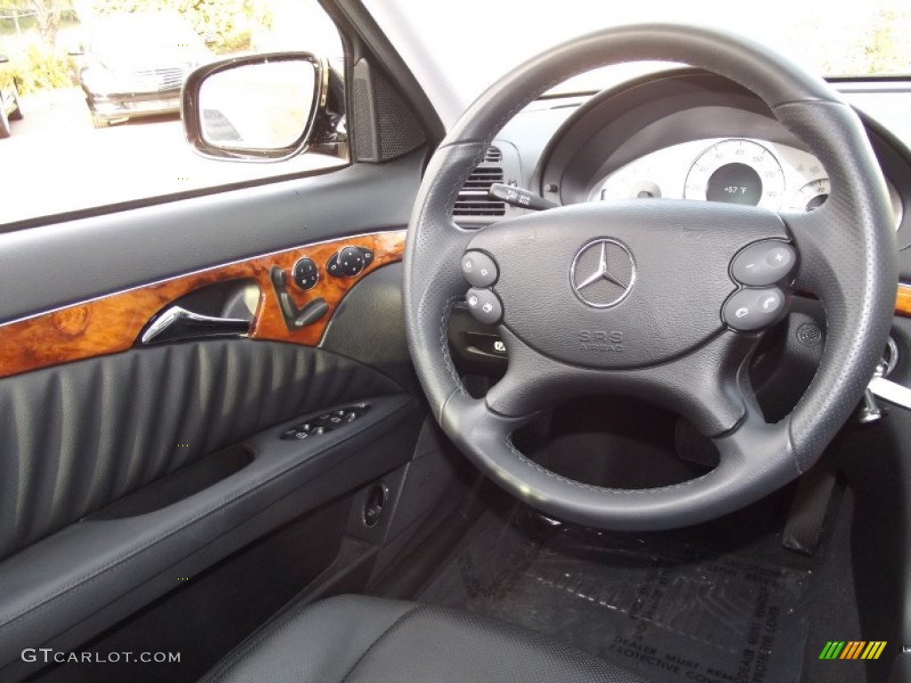 2009 Mercedes-Benz E 550 Sedan Black Steering Wheel Photo #59771559