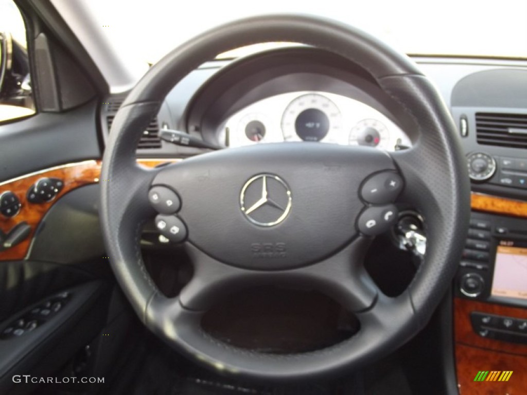 2009 Mercedes-Benz E 550 Sedan Black Steering Wheel Photo #59771568