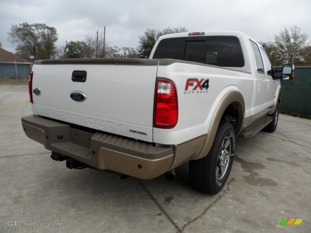 2012 F250 Super Duty King Ranch Crew Cab 4x4 - White Platinum Metallic Tri-Coat / Chaparral Leather photo #3