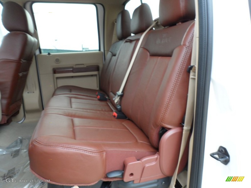 2012 F250 Super Duty King Ranch Crew Cab 4x4 - White Platinum Metallic Tri-Coat / Chaparral Leather photo #24