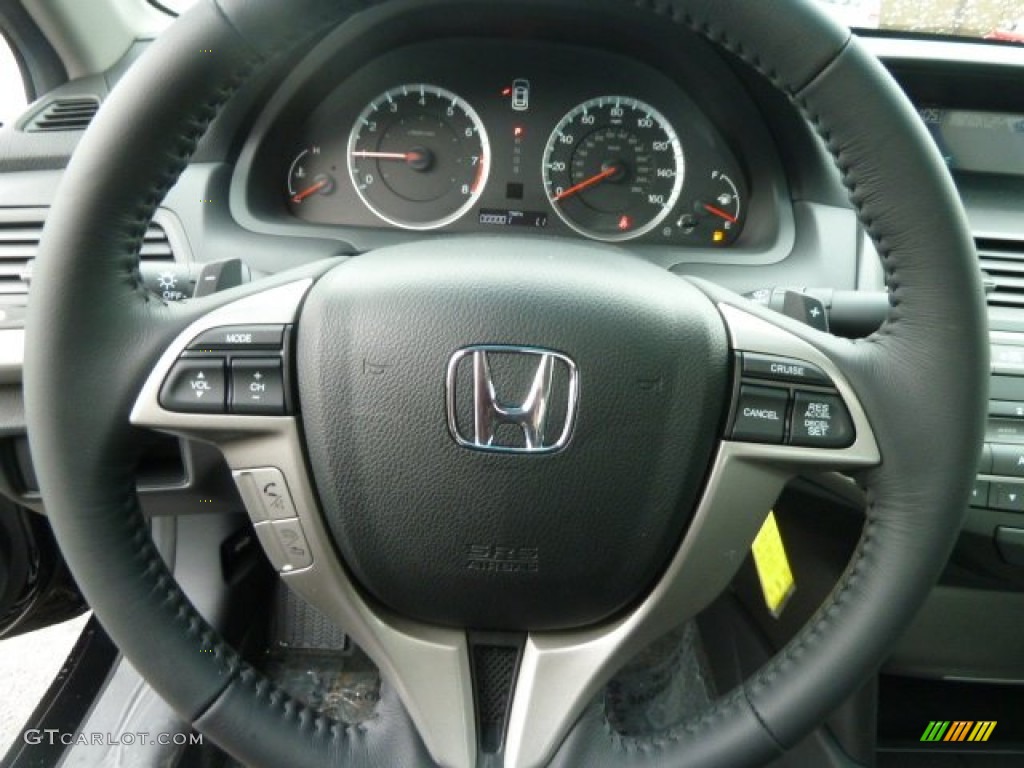 2012 Honda Accord EX-L V6 Coupe Black Steering Wheel Photo #59773835