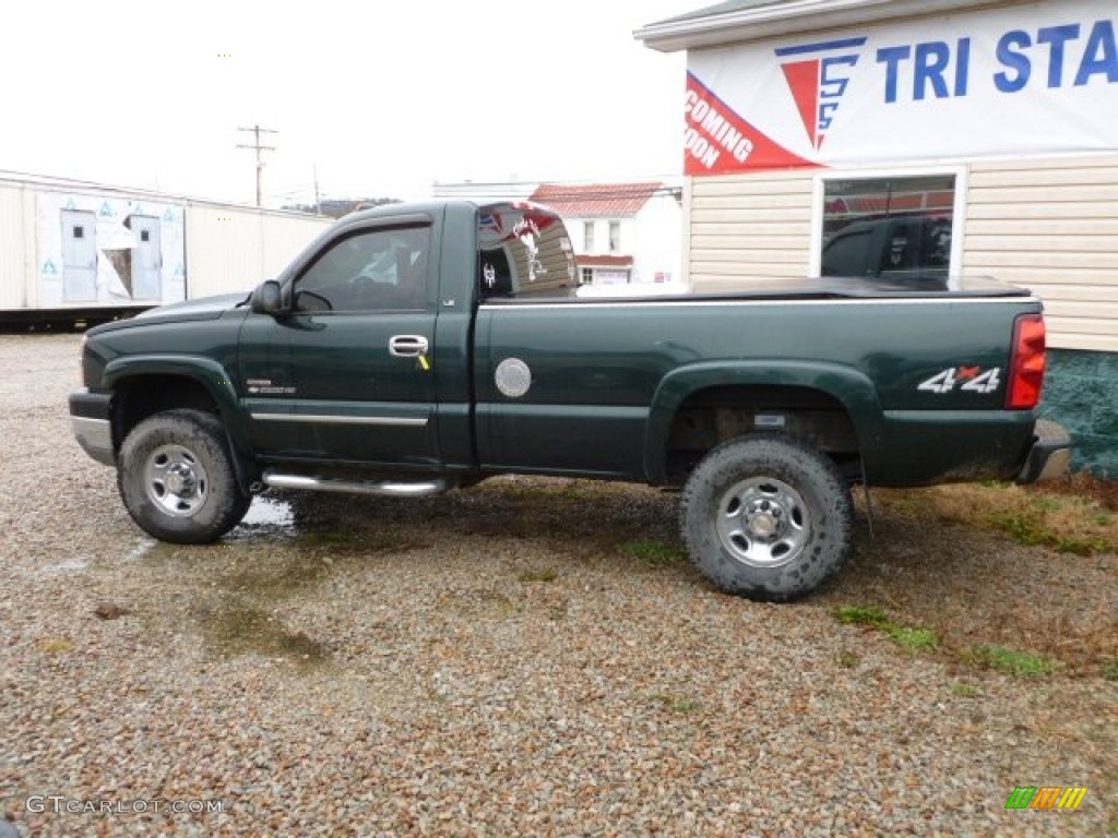 2003 Silverado 2500HD LS Regular Cab 4x4 - Dark Green Metallic / Dark Charcoal photo #4