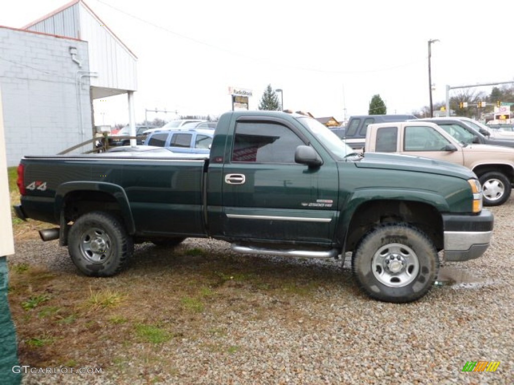 2003 Silverado 2500HD LS Regular Cab 4x4 - Dark Green Metallic / Dark Charcoal photo #8