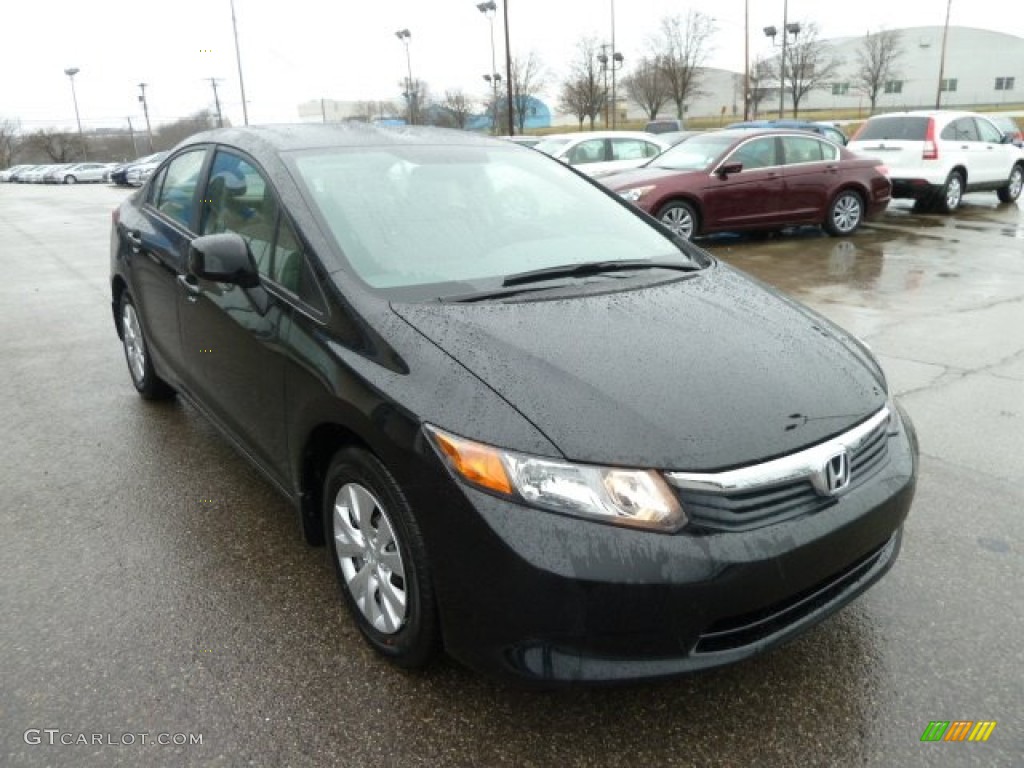 Crystal Black Pearl 2012 Honda Civic LX Sedan Exterior Photo #59774933