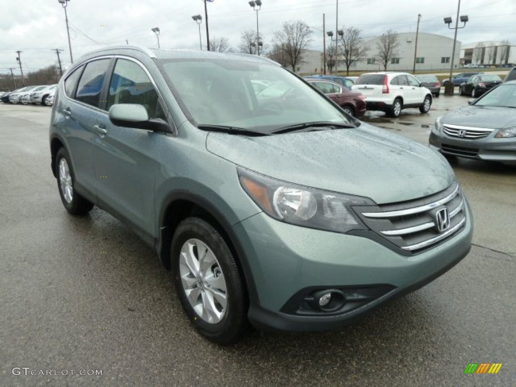 2012 CR-V EX-L 4WD - Opal Sage Metallic / Black photo #7