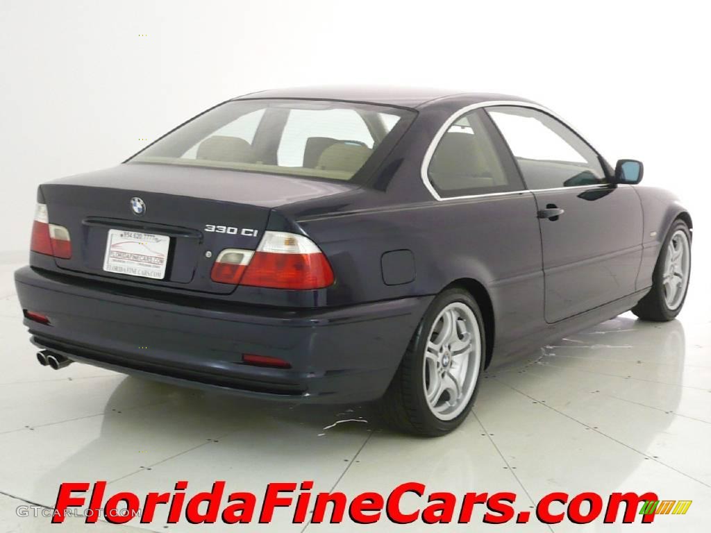 2002 3 Series 330i Coupe - Orient Blue Metallic / Sand photo #2