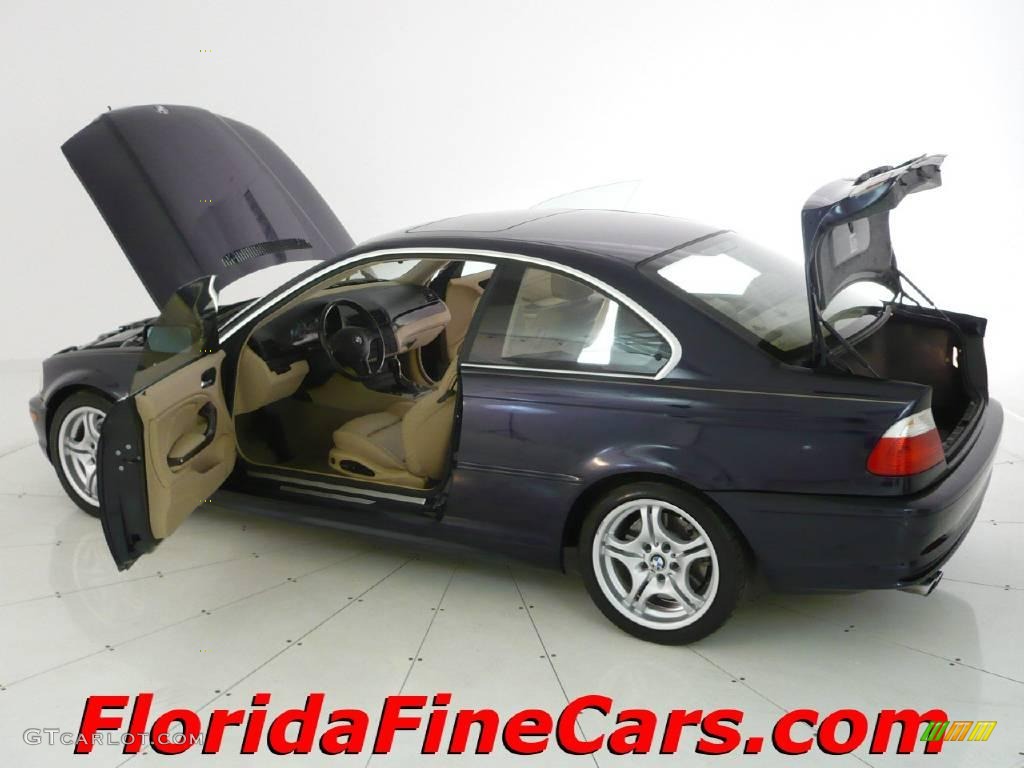 2002 3 Series 330i Coupe - Orient Blue Metallic / Sand photo #8